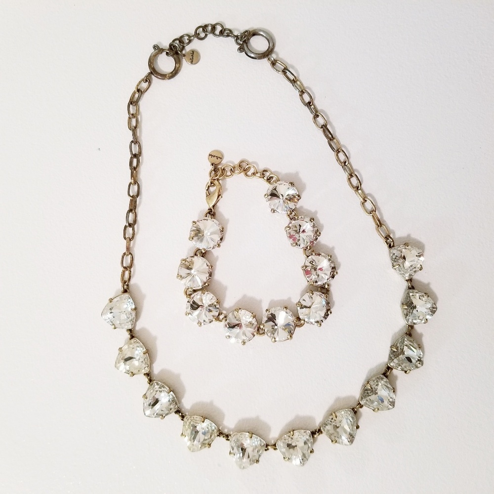 Stella & Dot rhinestone gem necklace and bracelet